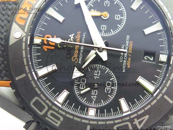 0120 Planet Ocean Master Chronometer Chrono DLC OM 1:1 Best Edition Black Dial On Nylon Strap A Chic 8103